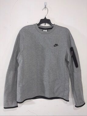 Nike Tech Fleece Crewneck Sweatshirt Men’s Medium Gray Black